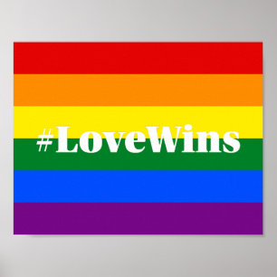 #LoveWins Heirat-Gleichheits-Feier-Regenbogen Poster