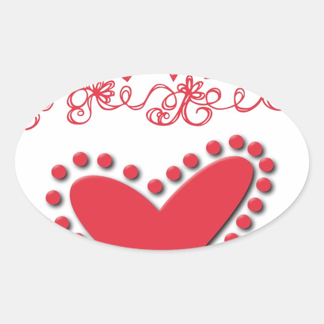 lovie ovaler aufkleber (Vorderseite)