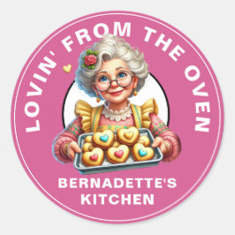 Lovin' From Oven Runder Aufkleber