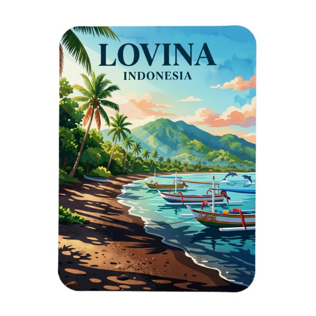 Lovina Beach Indonesien Magnet (Vertikal)