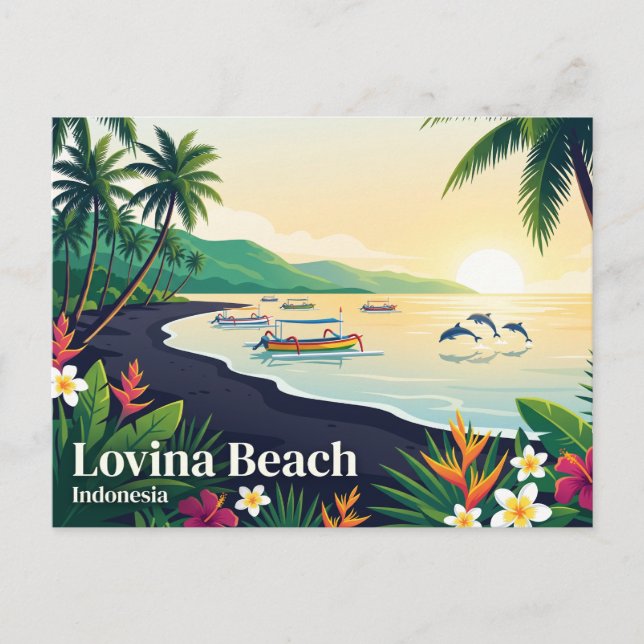 Lovina Beach Indonesien Postkarte (Vorderseite)