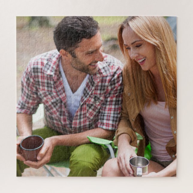 Loving Couple Custom Outdoor Camping 20" x 20" Puzzle (Vertikal)