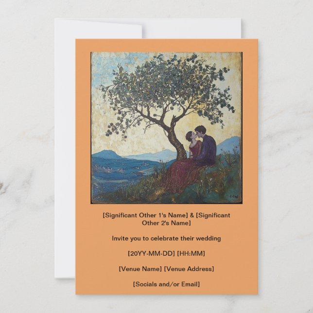 Loving Couple Küssen glücklich Einladung (Vorderseite)