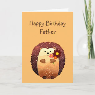 Loving Father Birthday Cute Hedgehog Animal Karte