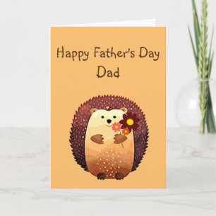Loving Father's Day Dad Cute Hedgehog Animal Karte