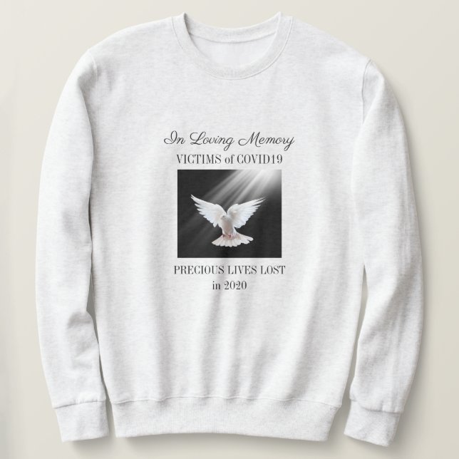Loving Memory, COVID19, grau Sweatshirt (Design vorne)