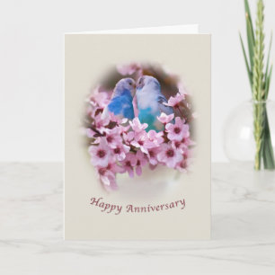 Loving Parakeets  Anniversary Card Karte