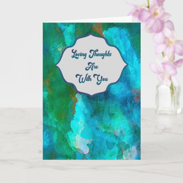 Loving Thoughts — Teal Watercolor Sympathy Card Karte (Orchidee)