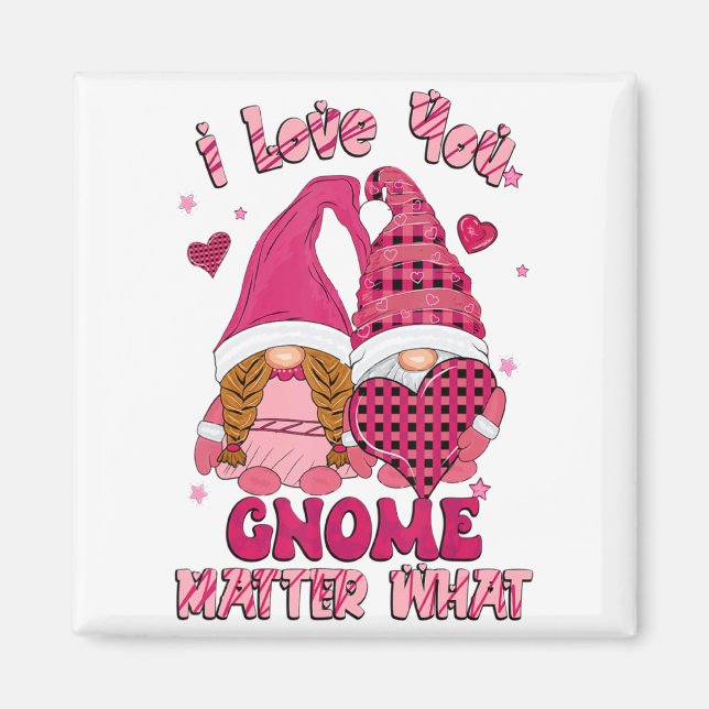 Loving You Gnome What Buffalo Plaid Valenti  Magnet (Vorne)