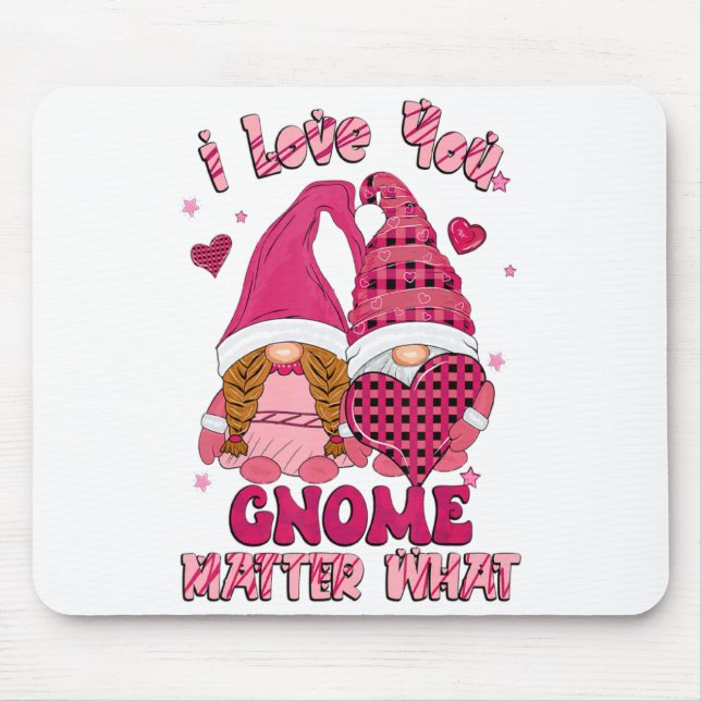 Loving You Gnome What Buffalo Plaid Valenti  Mousepad (Vorne)