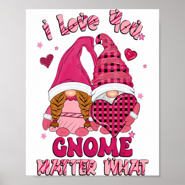 Loving You Gnome What Buffalo Plaid Valenti  Poster (Vorne)
