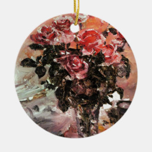 Lovis Corinth rosa-rosen-1924 Blumen Keramikornament
