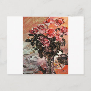 Lovis Corinth rosa-rosen-1924 blumen Postkarte