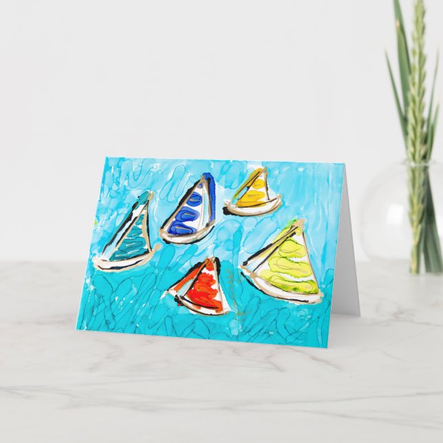 Lovitude Blank Card Sanibel Sails - glattes Segeln Dankeskarte (Vorderseite)