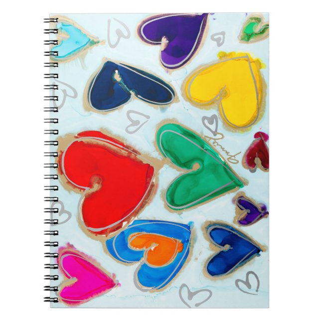 Lovitude Hearts in Blue Journal Notebook Notizblock (Vorderseite)