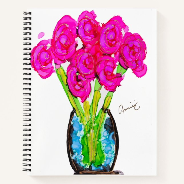 Lovitude Journal Pink Roses Notizbuch (Vorderseite)