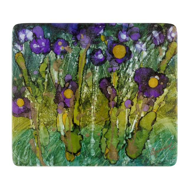 Lovitude Lila & Gold Irish Glass Cutting Board Schneidebrett (Vorderseite)