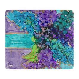 Lovitude Violet & Aqua Glass Cutting Board Schneidebrett