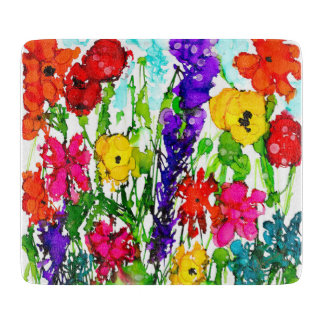 Lovitude Wildflowers Glass Cutting Board Schneidebrett
