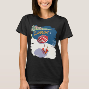 Lovran Kroatien Strand Sonnenschirm Rot Reise T-Shirt