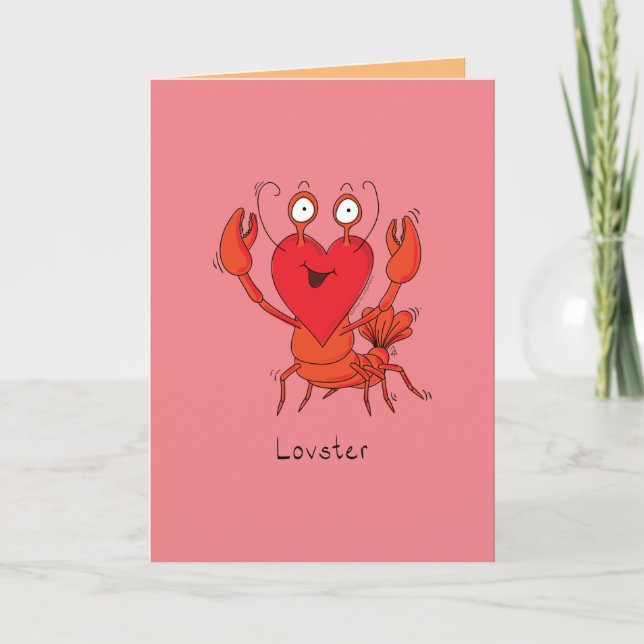 Lovster - Liebe Lobster Valentine Grußkarte Karte (Vorderseite)