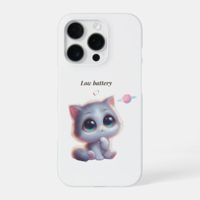Low Battery Cat Meme Phone Case iPhone Hülle (Rückseite)