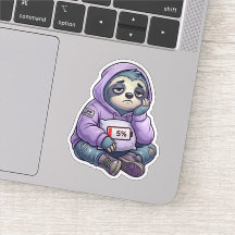 Low Battery Sloth Cute Burnout Mood Sticker