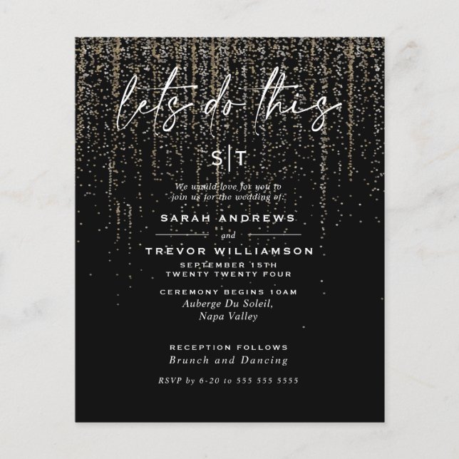 Low Budget Wedgy Edgy Champagne Glitzer Garland (Vorderseite)