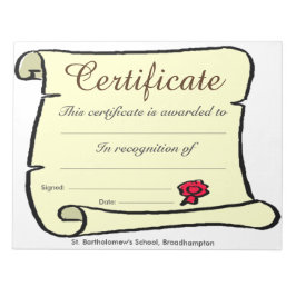 Low Cost School Certificate Scroll Sheets Notizblock