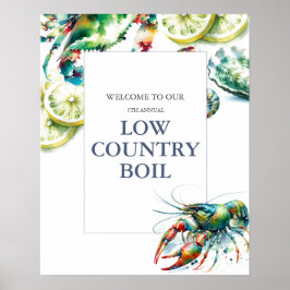 Low Country Boil farbenfrohe Begrüßungszeichen Poster
