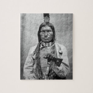 Low Dog - indianisches Vintage-Foto Puzzle