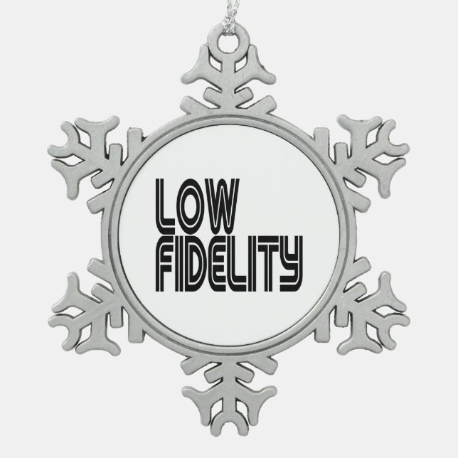 Low Fidelity Schneeflocken Zinn-Ornament (Vorderseite)