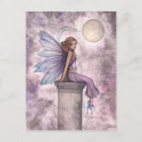 Low Hangon Moon Fairy Postcard