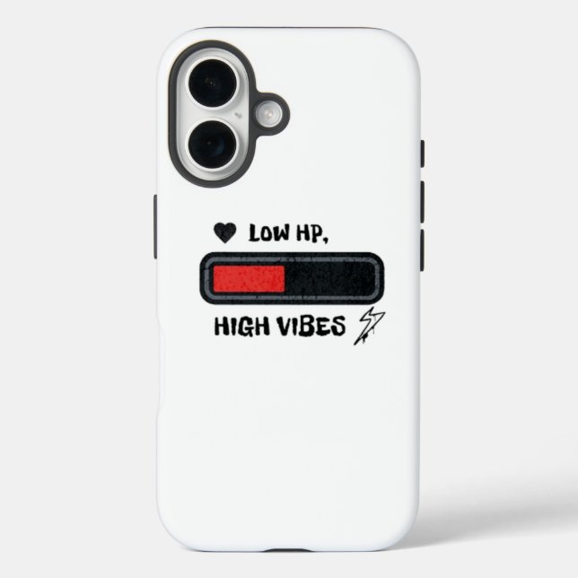 Low HP, High Vibes funny meme Case-Mate iPhone Hülle (Rückseite)