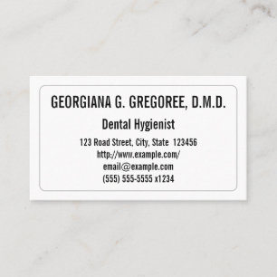 Low-Key Dental Hygienist Business Card Visitenkarte