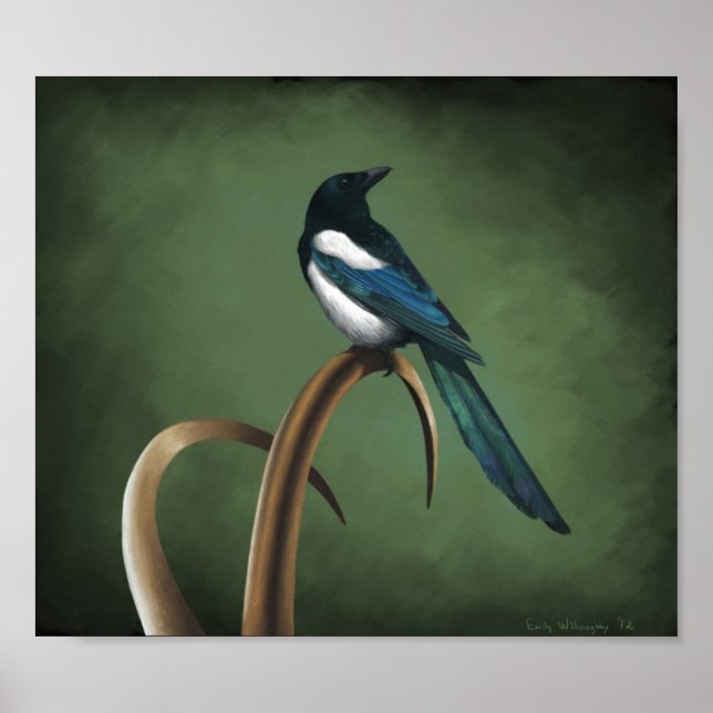 Low-Key Magpie Print Poster (Vorne)