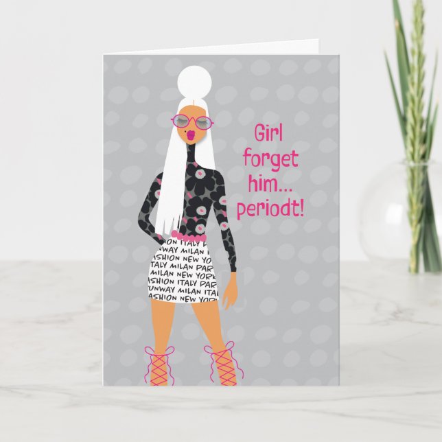 Low-Key Therapie - Mädchen vergessen ihn, Periode Dankeskarte (Vorderseite)