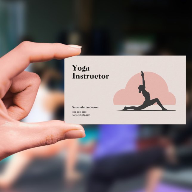 Low Lunge Pose - Yoga Instructor Visitenkarte (Low Lunge Pose - Yoga Instructor Business Card)