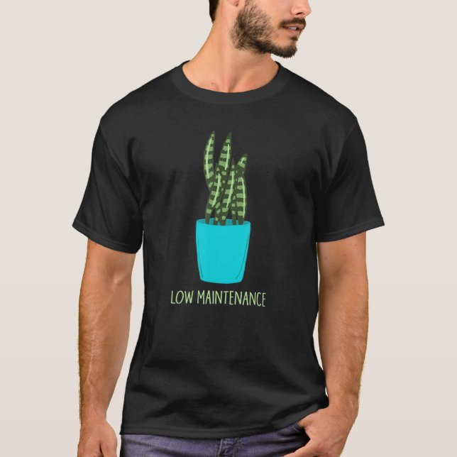 Low Maintenance Schlange Pflanze Houseplant Grafik T-Shirt (Vorderseite)