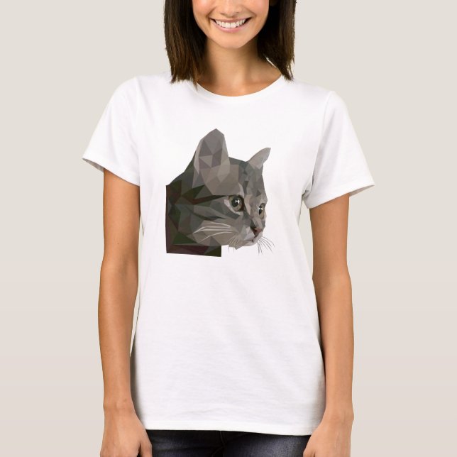 Low Poly Art Cat T-Shirt (Vorderseite)