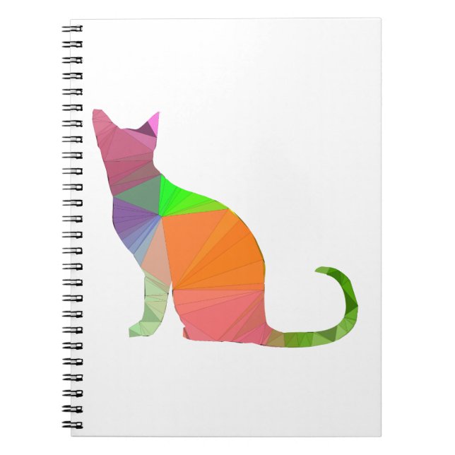 Low Poly Cat Silhouette Notizblock (Vorderseite)
