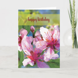 Low Poly Cherry Blossom Geburtstagskarte Karte