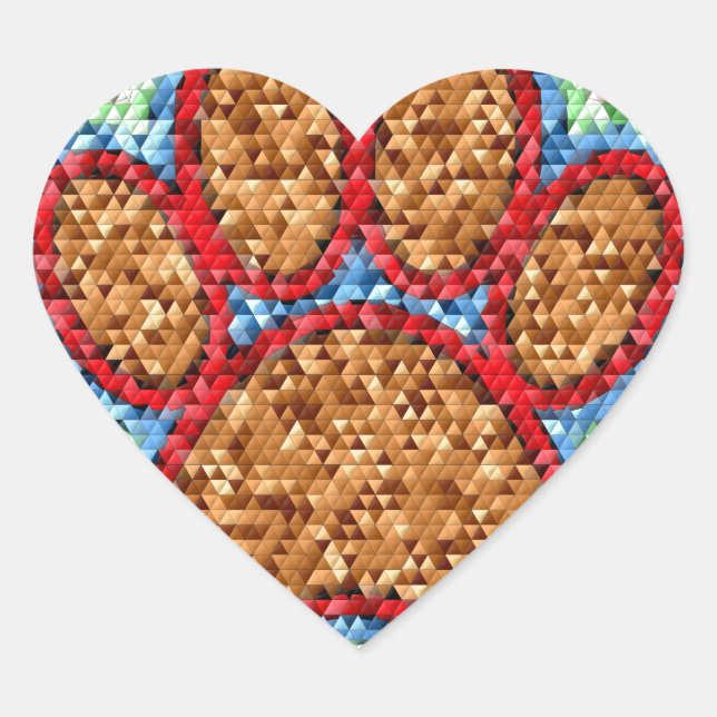 Low Poly Dog Paw Art Herz-Aufkleber (Vorderseite)