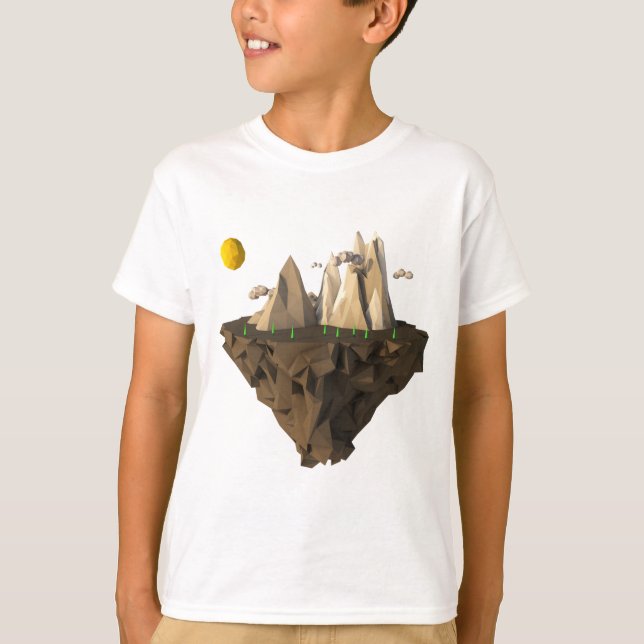 Low-Poly Floating Insel 3D rendern T-Shirt (Vorderseite)