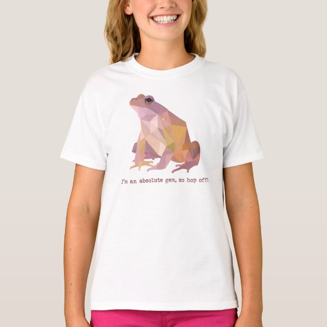 Low Poly Frosch „Ich bin ein absolutes Juwel“ Kind T-Shirt (Vorderseite)