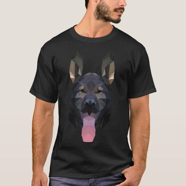 Low Poly German Shepherd 950 T-Shirt (Vorderseite)