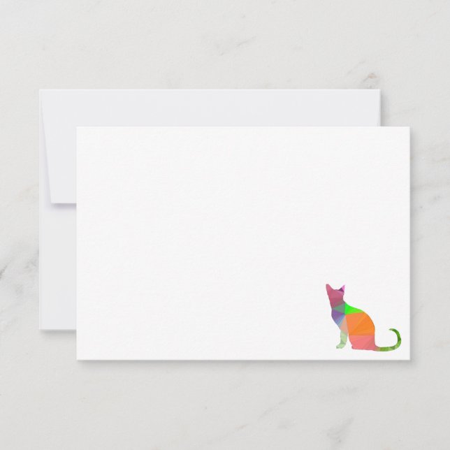 Low Poly Katzen-Silhouette leer Mitteilungskarte (Vorderseite)