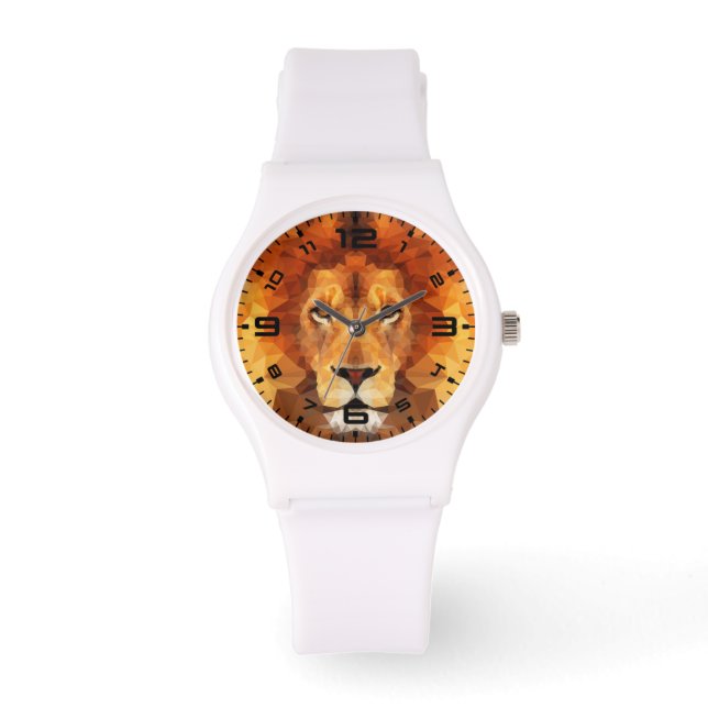 Low Poly Lion Face-65764 Armbanduhr (Vorderseite)