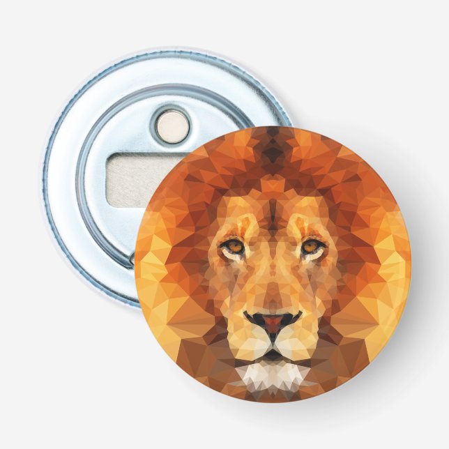 Low Poly Lion Face-65764 Flaschenöffner (Vorderseite)