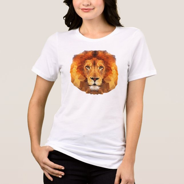 Low Poly Lion Face-65764 Tri-Blend Shirt (Vorderseite)